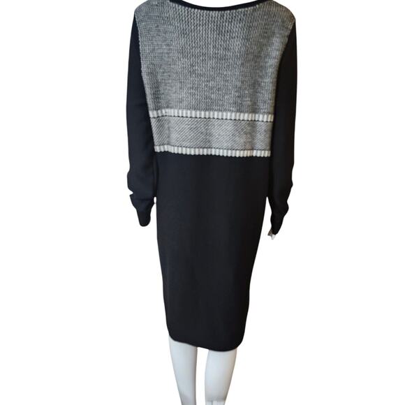 Athleta Cloudbreak Black and Gray Long Sleeve Merino Wool Sweater Dress Size L - Picture 8 of 10